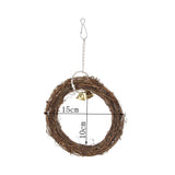 Max Bird Hammock Swing Bird Stand Platform Rattan Hoop Chew Toy for Hamster