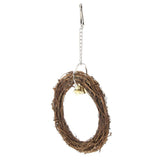 Max Bird Hammock Swing Bird Stand Platform Rattan Hoop Chew Toy for Hamster