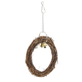 Max Bird Hammock Swing Bird Stand Platform Rattan Hoop Chew Toy for Hamster