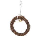 Max Bird Hammock Swing Bird Stand Platform Rattan Hoop Chew Toy for Hamster