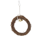 Max Bird Hammock Swing Bird Stand Platform Rattan Hoop Chew Toy for Hamster