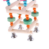 Max Bird Parrot Wooden Stand Perches Toy Hanging Swing Ladder Climb Chewing Toy