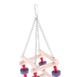 Max Bird Parrot Wooden Stand Perches Toy Hanging Swing Ladder Climb Chewing Toy