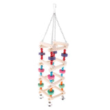 Max Bird Parrot Wooden Stand Perches Toy Hanging Swing Ladder Climb Chewing Toy