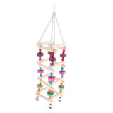 Max Bird Parrot Wooden Stand Perches Toy Hanging Swing Ladder Climb Chewing Toy