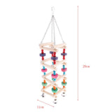 Max Bird Parrot Wooden Stand Perches Toy Hanging Swing Ladder Climb Chewing Toy