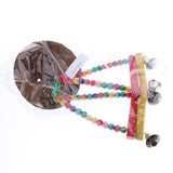 Maxbell Parrot Coconut Shell Swing Perch Stand with Bell Bird Bite Climb Toy