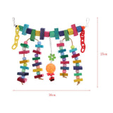 Maxbell Parrot Cage Toy Bird Ladder Colorful Wooden Chain Flexible Bridge Chew Toy