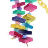 Maxbell Parrot Cage Toy Bird Ladder Colorful Wooden Chain Flexible Bridge Chew Toy