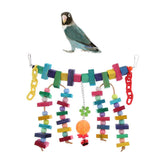Maxbell Parrot Cage Toy Bird Ladder Colorful Wooden Chain Flexible Bridge Chew Toy