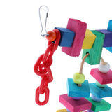 Maxbell Parrot Cage Toy Bird Ladder Colorful Wooden Chain Flexible Bridge Chew Toy