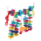 Maxbell Parrot Cage Toy Bird Ladder Colorful Wooden Chain Flexible Bridge Chew Toy