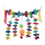 Maxbell Parrot Cage Toy Bird Ladder Colorful Wooden Chain Flexible Bridge Chew Toy