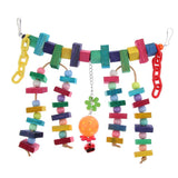 Maxbell Parrot Cage Toy Bird Ladder Colorful Wooden Chain Flexible Bridge Chew Toy