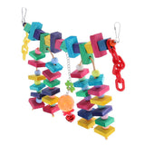 Maxbell Parrot Cage Toy Bird Ladder Colorful Wooden Chain Flexible Bridge Chew Toy