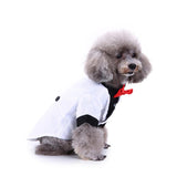 Maxbell Pet Small Dog Clothes, Puppy Stylish Suit Bow Tie Costume, Wedding Shirt White S