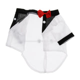 Maxbell Pet Small Dog Clothes, Puppy Stylish Suit Bow Tie Costume, Wedding Shirt White S