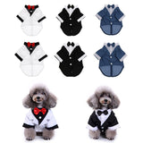 Maxbell Pet Small Dog Clothes, Puppy Stylish Suit Bow Tie Costume, Wedding Shirt White S