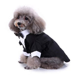 Maxbell Pet Small Dog Clothes, Puppy Stylish Suit Bow Tie Costume, Wedding Shirt Black S