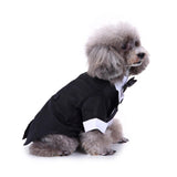 Maxbell Pet Small Dog Clothes, Puppy Stylish Suit Bow Tie Costume, Wedding Shirt Black S