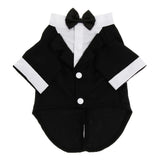 Maxbell Pet Small Dog Clothes, Puppy Stylish Suit Bow Tie Costume, Wedding Shirt Black S