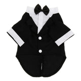 Maxbell Pet Small Dog Clothes, Puppy Stylish Suit Bow Tie Costume, Wedding Shirt Black S