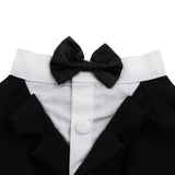 Maxbell Pet Small Dog Clothes, Puppy Stylish Suit Bow Tie Costume, Wedding Shirt Black S