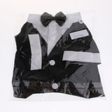 Maxbell Pet Small Dog Clothes, Puppy Stylish Suit Bow Tie Costume, Wedding Shirt Black M