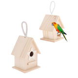 Maxbell Bird Nest Natural Wood House DIY Parrot Parakeet Hanging Hamster Cage Toy