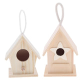 Maxbell Bird Nest Natural Wood House DIY Parrot Parakeet Hanging Hamster Cage Toy