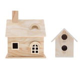 Maxbell Bird Supplies Parrot Cage Accessories Wood Box 2 Hole House Cabin Birdhouse