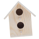 Maxbell Bird Supplies Parrot Cage Accessories Wood Box 2 Hole House Cabin Birdhouse