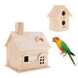 Maxbell Bird Supplies Parrot Cage Accessories Wood Box 2 Hole House Cabin Birdhouse