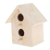 Maxbell Bird Supplies Parrot Cage Accessories Wood Box 2 Hole House Cabin Birdhouse