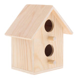 Maxbell Bird Supplies Parrot Cage Accessories Wood Box 2 Hole House Cabin Birdhouse