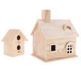 Maxbell Bird Supplies Parrot Cage Accessories Wood Box 2 Hole House Cabin Birdhouse