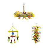 Maxbell Pet Parrot Bird Bites Climb Chew Toy Swing Cage Hanging Toys Random  03