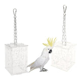 Maxbell Parrot Acrylic Foraging Toy Food Container Cage Hanging Chewing Toy Large