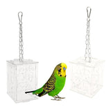 Maxbell Parrot Acrylic Foraging Toy Food Container Cage Hanging Chewing Toy Large