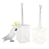 Maxbell Parrot Acrylic Foraging Toy Food Container Cage Hanging Chewing Toy Large
