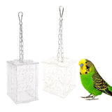 Maxbell Parrot Acrylic Foraging Toy Food Container Cage Hanging Chewing Toy Large