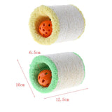 Maxbell Pet Cat Sisal Scratch Post Small Hollow Plush Scratch Roller with Bell Ball Green