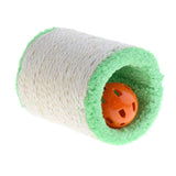 Maxbell Pet Cat Sisal Scratch Post Small Hollow Plush Scratch Roller with Bell Ball Green