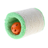 Maxbell Pet Cat Sisal Scratch Post Small Hollow Plush Scratch Roller with Bell Ball Green