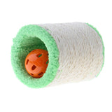 Maxbell Pet Cat Sisal Scratch Post Small Hollow Plush Scratch Roller with Bell Ball Green