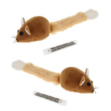Maxbell 2Pcs Cat Kitten Pet Soft Mouse Mice Activity Toy Play Fun Training Brown