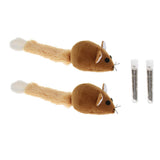 Maxbell 2Pcs Cat Kitten Pet Soft Mouse Mice Activity Toy Play Fun Training Brown