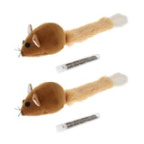 Maxbell 2Pcs Cat Kitten Pet Soft Mouse Mice Activity Toy Play Fun Training Brown