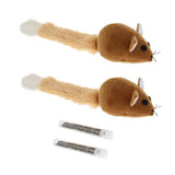 Maxbell 2Pcs Cat Kitten Pet Soft Mouse Mice Activity Toy Play Fun Training Brown