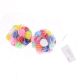 Maxbell 2 Pcs Pet Cat Colorful Handmade Toy Bouncy Balls Inlaid Bell Interactive Toy